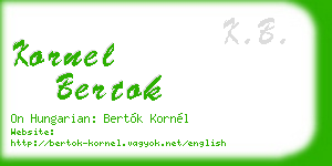 kornel bertok business card