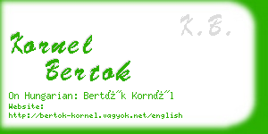 kornel bertok business card